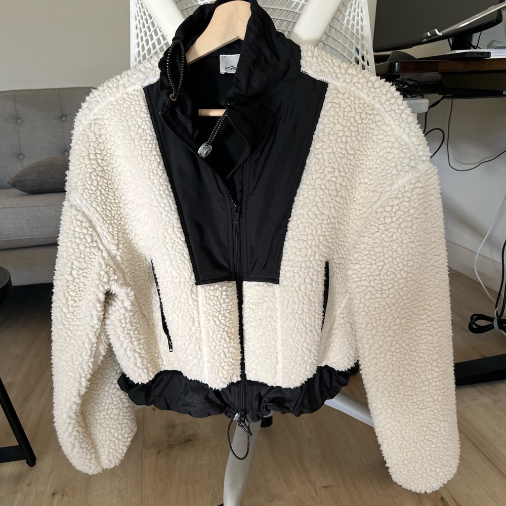 3.1 Phillip Lim Black and Cream Teddy Jacket